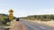 Yellow road sign with a kangaroo, Australia