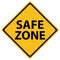 A yellow road warning sign isolated, safe zone