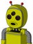 Yellow Robot With Bubble Head And Round Mouth And Three-Eyed And Double Led Antenna