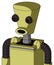 Yellow Robot With Cylinder-Conic Head And Round Mouth And Red Eyed