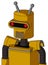 Yellow Robot With Cylinder Head And Vent Mouth And Visor Eye And Double Antenna