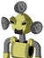 Yellow Robot With Rounded Head And Dark Tooth Mouth And Angry Eyes And Radar Dish Hat