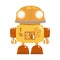Yellow robot vintage toy vector isolated on white