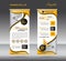 Yellow Roll up banner, stand template, banner design