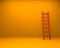Yellow room with leaned red ladder