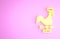 Yellow Rooster weather vane icon isolated on pink background. Weathercock sign. Windvane rooster. Minimalism concept. 3d