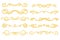 Yellow rope text separators. Rope border illustration on white background.