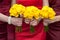 Yellow rose wedding bouquets