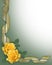 Yellow Roses Border gold ribbons