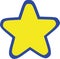 Yellow round star with blue outline