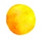 Yellow round watercolor vector blob