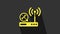 Yellow Router wi-fi with screwdriver and wrench icon isolated on grey background. Adjusting, service, setting