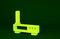 Yellow Router and wi-fi signal icon isolated on green background. Wireless ethernet modem router. Computer technology