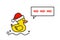 Yellow rubber duck merry christmas. Christmas card