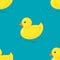 Yellow rubber duck seamless pattern