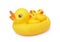 Yellow rubber duck toy isolated