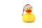 Yellow rubber ducky with a christmas hat