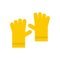 Yellow rubber gloves icon, flat style