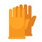 Yellow rubber gloves for safe cleaning with chemical means