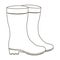 Yellow rubber waterproof boots for women to work in the garden.Farm and gardening single icon in outline style vector