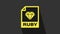Yellow RUBY file document. Download ruby button icon isolated on grey background. RUBY file symbol. 4K Video motion