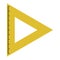 Yellow ruler triangle icon. Vector