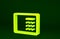 Yellow Safe icon isolated on green background. The door safe a bank vault with a combination lock. Reliable Data