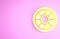 Yellow Safe icon isolated on pink background. The door safe a bank vault with a combination lock. Reliable Data