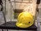 Yellow safety helmet in Electrical room located under raised floor