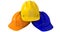 Yellow safety helmet or hard hat on white background