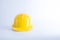 Yellow safety helmet on white background. Hard hat isolated on w