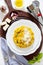 Yellow saffron risotto Milanese. Italian healthy vegetarian dish