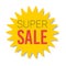 Yellow sale starburst sticker - star edge round label and badge with best offer and discount signs.