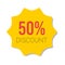 Yellow sale starburst sticker - star edge round label and badge with best offer and discount signs.