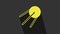 Yellow Satellite icon isolated on grey background. 4K Video motion graphic animation