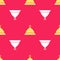 Yellow Sauna hat icon isolated seamless pattern on red background. Vector