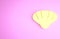 Yellow Scallop sea shell icon isolated on pink background. Seashell sign. Minimalism concept. 3d illustration 3D render