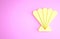 Yellow Scallop sea shell icon isolated on pink background. Seashell sign. Minimalism concept. 3d illustration 3D render