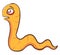 Yellow scared worm, illustration, vector