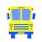 Yellow school bus front view icon. Back to school concept. Trend, modern design. Vector illustration