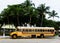 A Yellow School bus Parket in Miami Port
