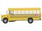 Yellow school bus with red stop sign. Transportation of students or kids side or isometric view 3d rendering