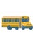 Yellow School Bus or Tour Bus Viewed from Side WPA Poster Art