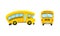 Yellow School Bus Used for Transporting Students Vector Set