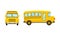 Yellow School Bus Used for Transporting Students Vector Set