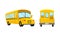 Yellow School Bus Used for Transporting Students Vector Set