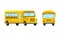 Yellow School Bus Used for Transporting Students Vector Set