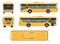 Yellow school bus vector mockup