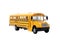 Yellow school bus on white. Transport for students