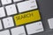 Yellow Search Key on Keyboard. 3D.
